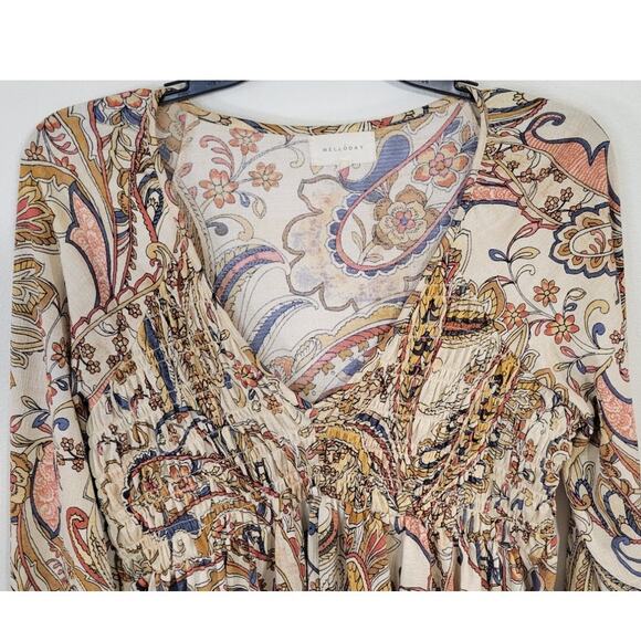 Anthropologie Melloday Tunic Womens Small Paisley Boho Cottagecore Retro Tunic - Picture 2 of 8